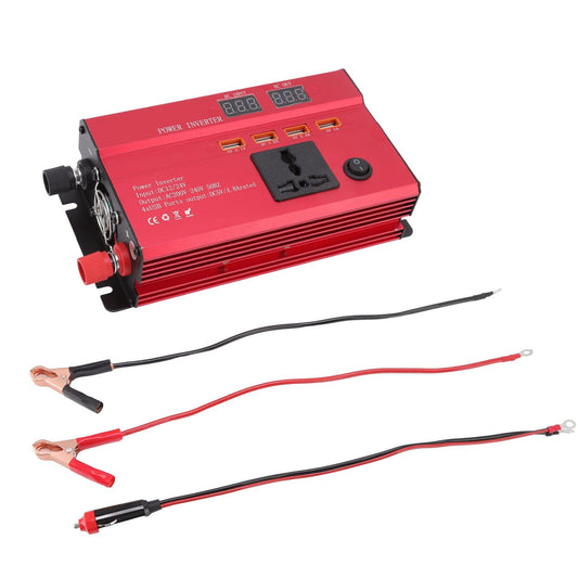 Car Power Inverter 12V 24V to 220V Aluminium Alloy 420W LED Screen Safe Charging 4 USB Ports Car Inverter 420W V1294-YM0523-3117220072711