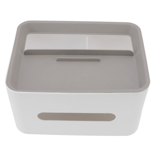 Tissue Box Cover Rectangular Plastic Remote Control Stationery Storage Napkin Box Holder for Office Living V1294-YM0523-3117220077911