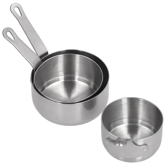 3pcs Sauce Cups Stainless Steel Sauce Dish with Handle for for Condiment Ketchup AppetizerSilver V1294-YM0523-3118210294111