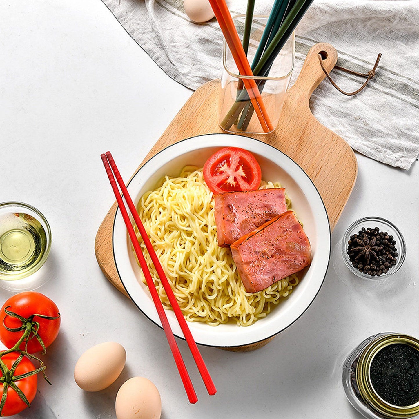 24cm 5 Color Chopsticks Set Silicone Stainless Steel Chopsticks Reusable Anti Slip Kitchen Tableware V1294-YM0523-3118220010811