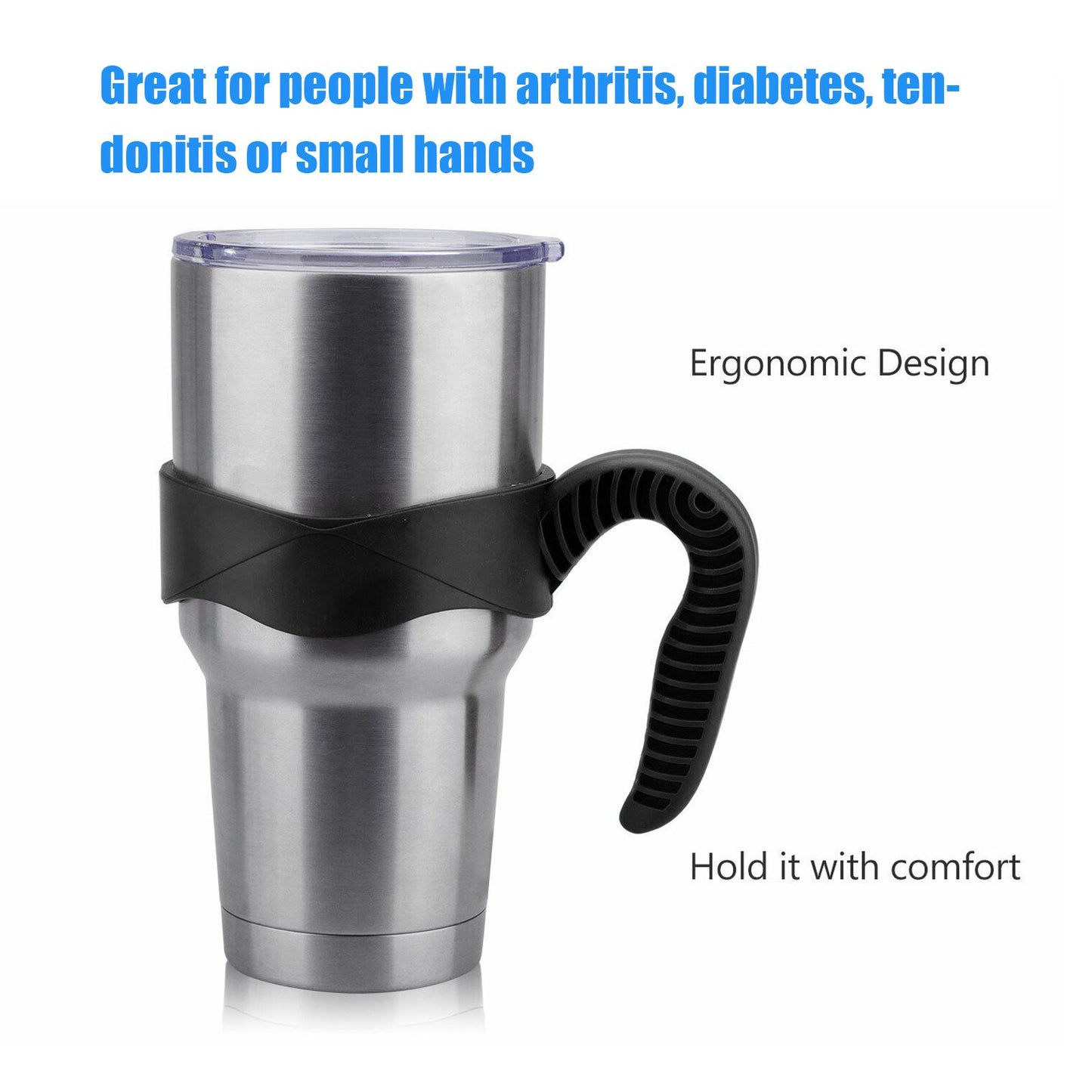 Mug Handle Plastic Ergonomic Jug Carrier Handle for 20oz-30oz Jugs Bottles and Most Other TumblersBlack V1294-YM0523-3118220014511