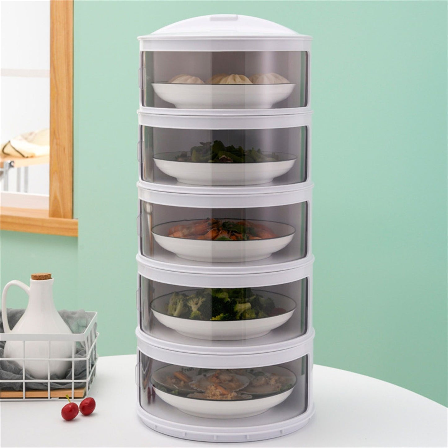 Insulated Food Cover Multilayer Heat Preservation Warm Intimate Effective Isolation Stackable Dish Cover5 V1294-YM0523-3118220027415