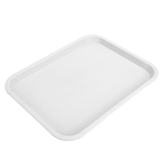 Fast Food Tray PP Rectangular Thick Slip Resistant Multi Purpose Food Service Tray for Restaurant CanteenWhite V1294-YM0523-3118220038114