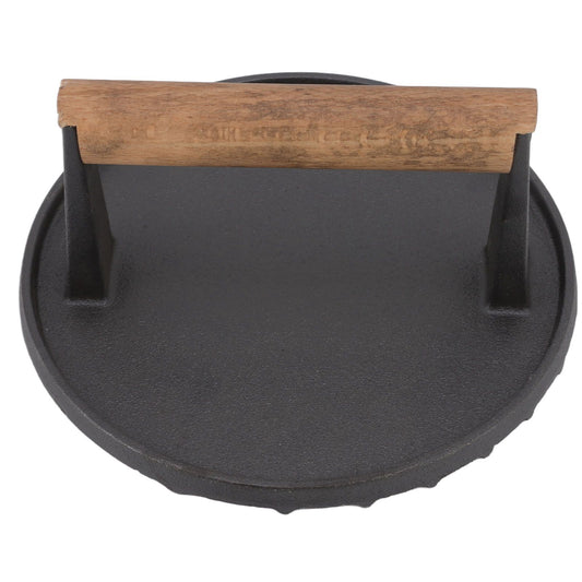 Cast Iron Grill Press Round Heavy Duty 3 Lbs Prevent Scalding Burger Press with Handle for Kitchen V1294-YM0523-3118220068911