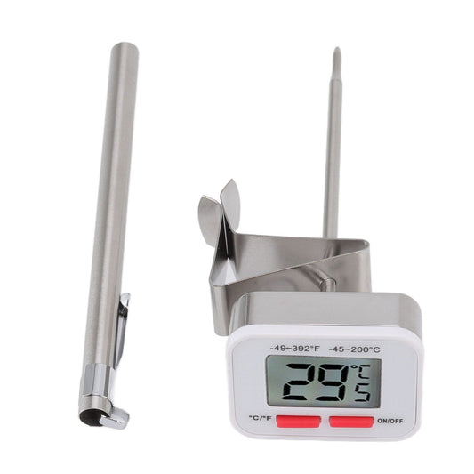 Food Thermometer Regulable Clip Large Display Screen Detachable Stainless Steel White Kitchen Thermometer V1294-YM0523-3118220079611