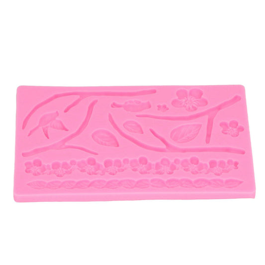 Branch Flowers Silicone Mould Food Grade Materials Various Shapes DIY Cake Silicone Mold for Muffins Fudge V1294-YM0523-3118220080511