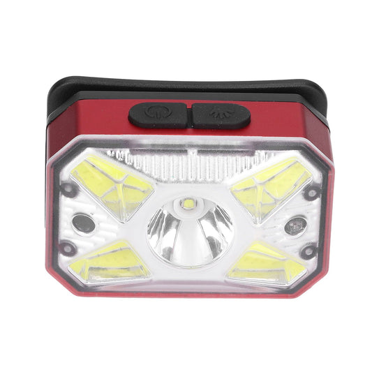 LED Headlight Outdoor COB Induction Headlight USB Charging Head Flashlight for Night RunningRed V1294-YM0523-3119210280611