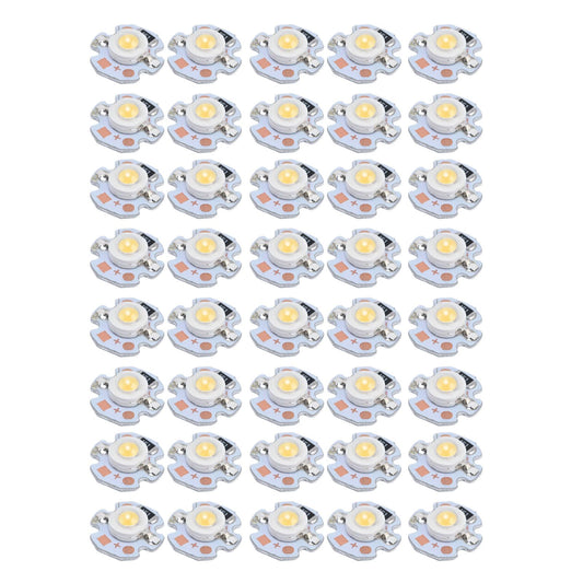40pcs LED Chip Bulb 1W 24V 16mm/0.6in Aluminum Base Low Power Consumption Lamp Beads for Flashlights V1294-YM0523-3119220010912