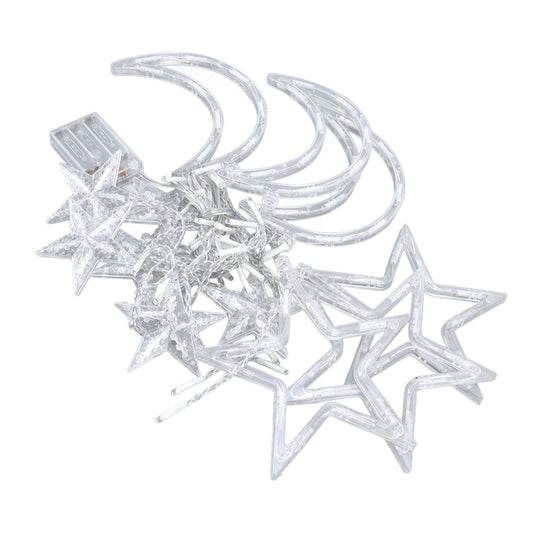 Star Moon Curtain String Lights Romantic Ambience Battery Powered 126 LED Ramadan Curtain Lights for Weddings V1294-YM0523-3119220030611