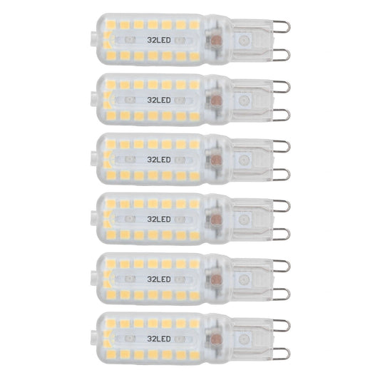 6pcs G9 LED Bulbs 7W Dimmable 360 degrees Illumination Replacement Light Bulb for Wall Desk Cabinet Lamp Warm V1294-YM0523-3119220065416