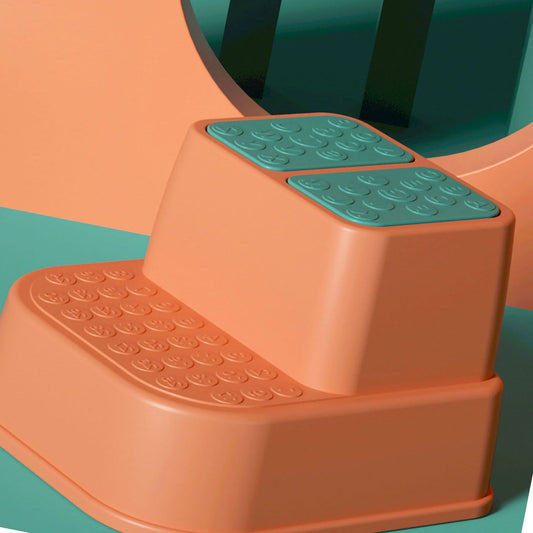 Toilet Step Stool Plastic Non Slip Heavy Duty Rollover Prevention Tool for Baby Children Yellow 1 Layer V1294-YM0524-3116220005711