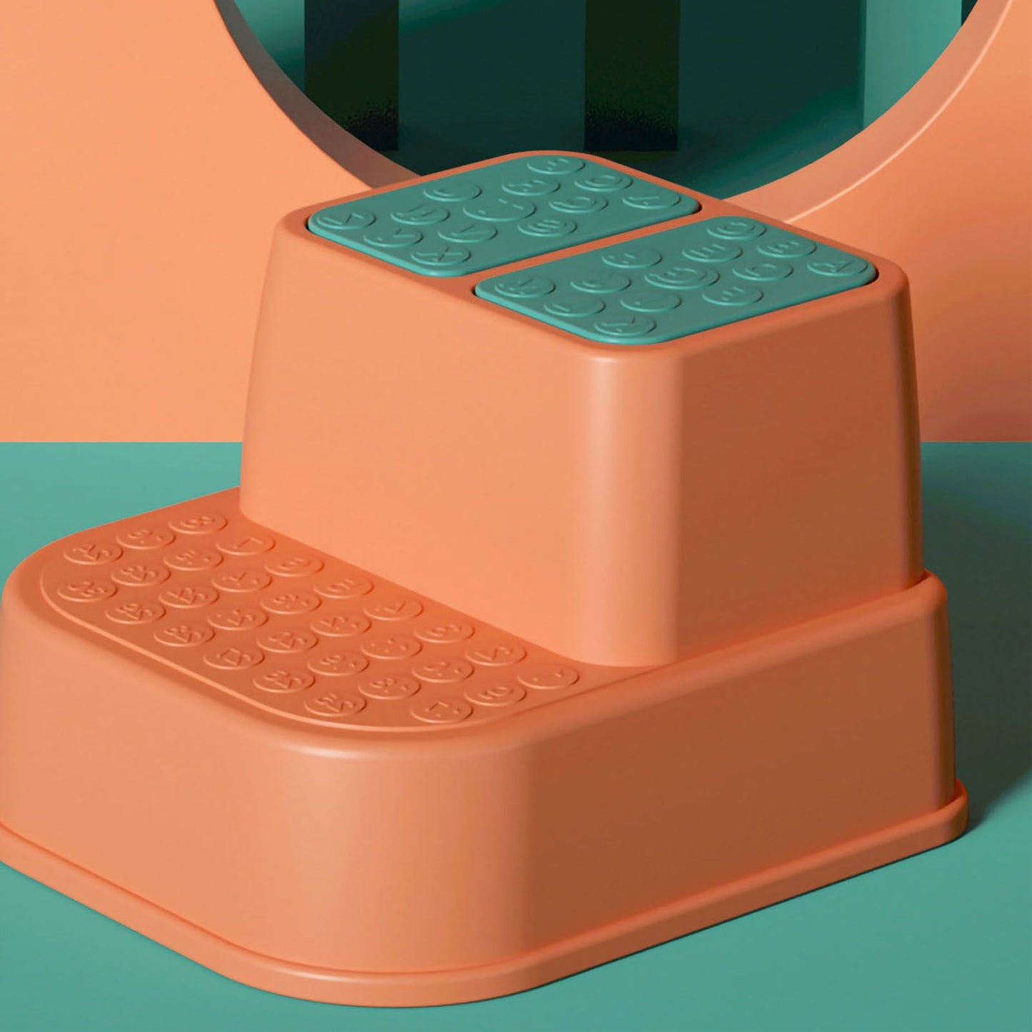 Toilet Step Stool Plastic Non Slip Heavy Duty Rollover Prevention Tool for Baby Children Yellow 1 Layer V1294-YM0524-3116220005711