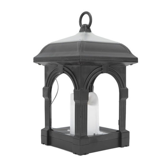 Solar Outdoor Lantern Hanging Solar Powered Warm Light Lamp Table Candle Lantern for Garden Yard Patio Pathway Decoration Black