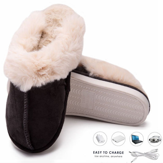 Women Heated Slipper USB Constant Temperature 50 Degrees Electric Foot Warmer Shoes for Winter Cold Weather V1294-YM221012DJ04-3-0421