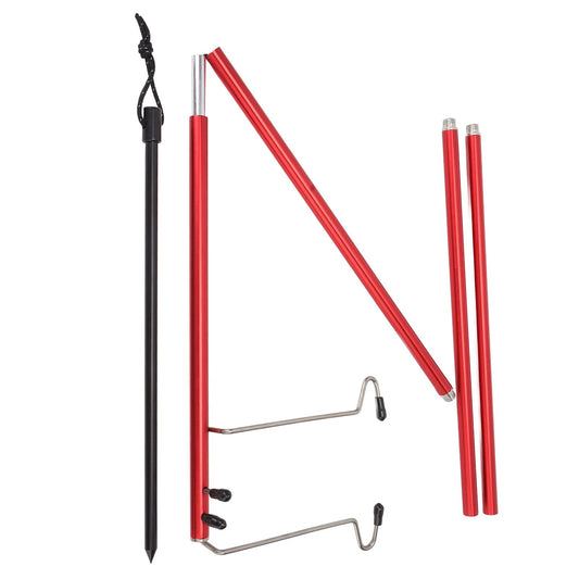 Camping Lantern Stand Portable Lightweight Outdoor Camping Aluminum Alloy Lamp Pole Light Hanging Stand Red V1294-YM3111220252011-0421