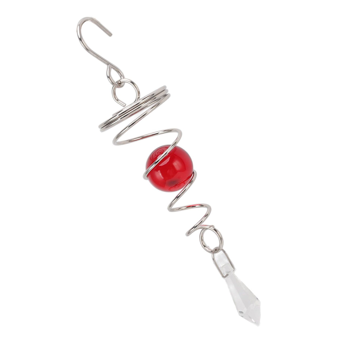 2Pcs Gazing Ball Spiral Tail Wind Spinner Stabilizer Stainless Steel Spiral Wind Chimes for Outside Red V1294-YM3111220255514-0421