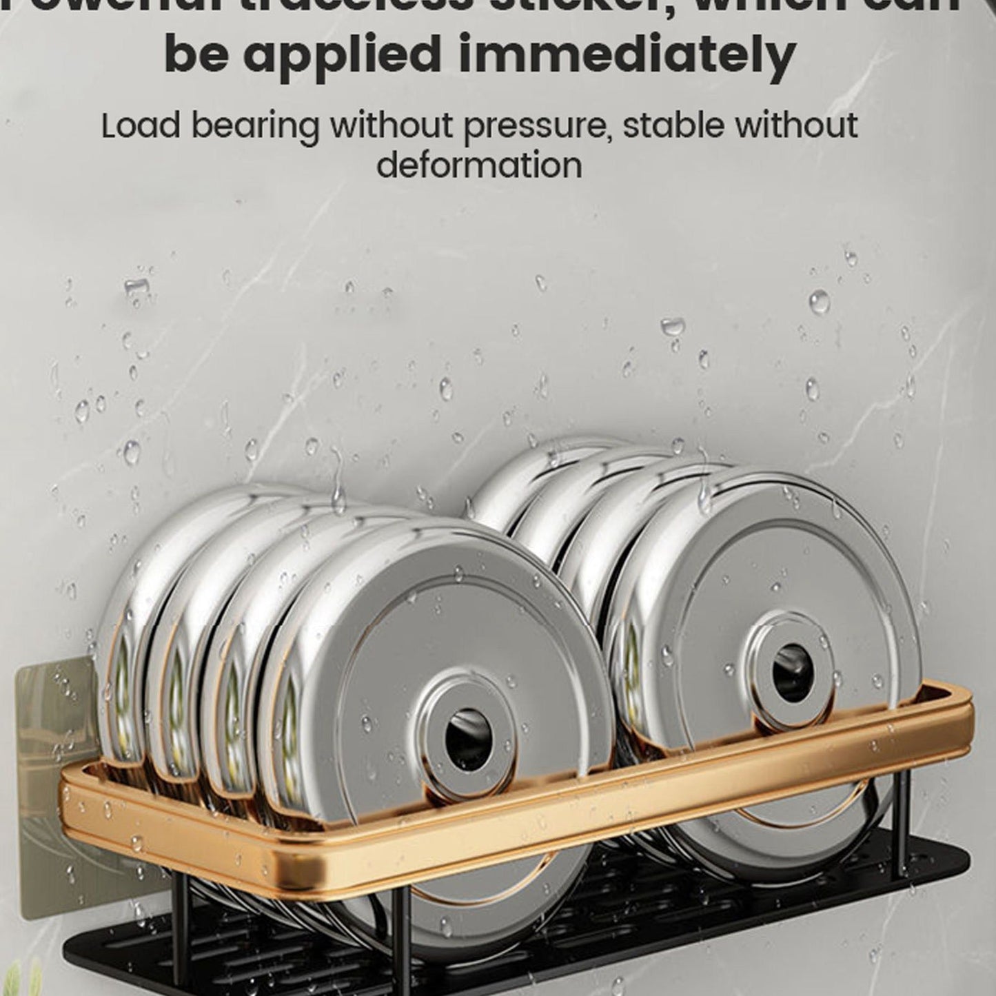 Shower Caddy Single Tier Durable Aluminium Rustproof Sticker Installation Shower Shelf for Bathroom Bedroom V1294-YM3112220070212-0421