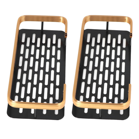 Shower Caddy Double Layer Rectangle Shape Space Saving Aluminum Punching Free Installation Bathroom Supplies V1294-YM3112220070312-0421
