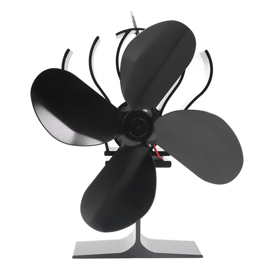 4 Blade Fireplace Fan Aluminium Alloy Heat Powered High Temperature Resistant Stove Fan for Home V1294-YM3113220215611-0421