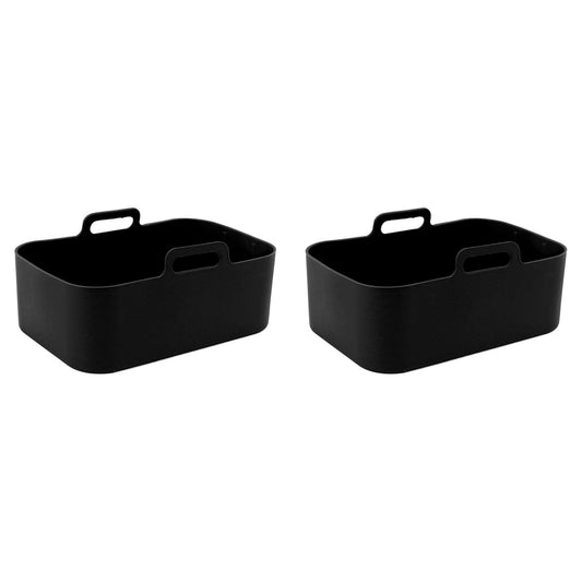 2 Sets Kitchen Fryer Silicone Basket and Mat Reusable Non Stick Rectangular Air Oven Accessories for Ninja V1294-YM3113220220811-0421