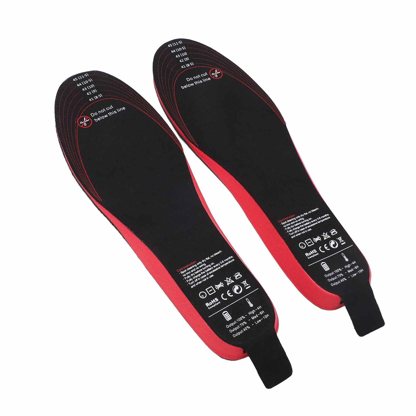 Heated Insoles DIY Cuttable Smart Remote Control USB Rechargeable Electric Heating Insoles for Men Women V1294-YM3113220238312-0421