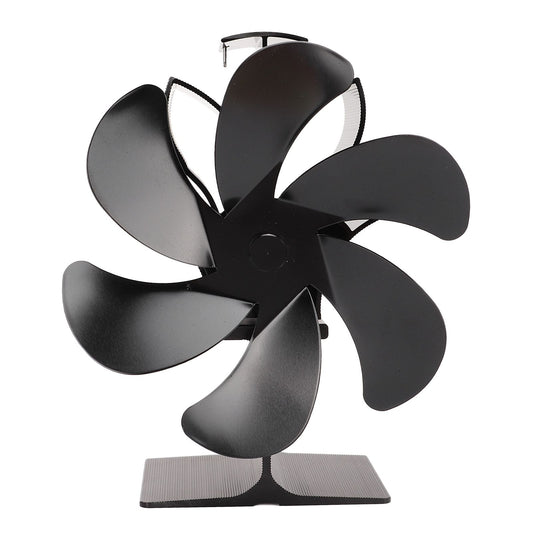 6 Blade Stove Eco Fan Black High Temperature Resistant Self Starting Energy Saving Heat Powered Fan for Home V1294-YM3113220250011-0421