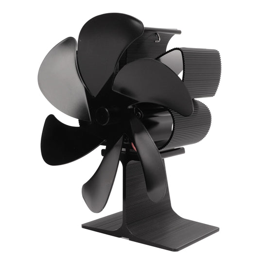 6 Blade Stove Eco Fan Black Self Starting High Temperature Resistance Energy Efficiency Heat Powered Fan for V1294-YM3113220250711-0421
