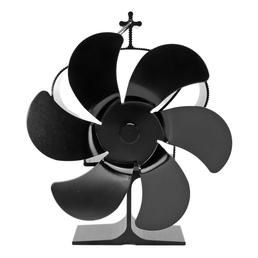 6 Blades Heat Powered Fireplace Fan Self Starting Eco Friendly Wood Stove Fan LT380 Black 152mm Diameter V1294-YM3113220263211-0421