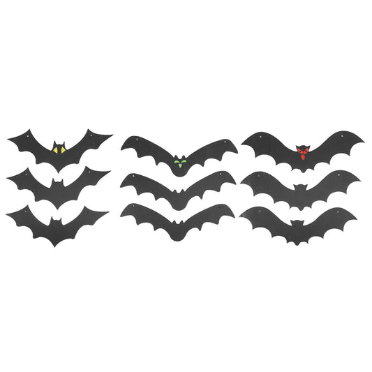 9 PCS Hanging Bats Decoration Courtyard Halloween Party Festival Flying Bats Hanging Ornaments V1294-YM3115220095611-0421