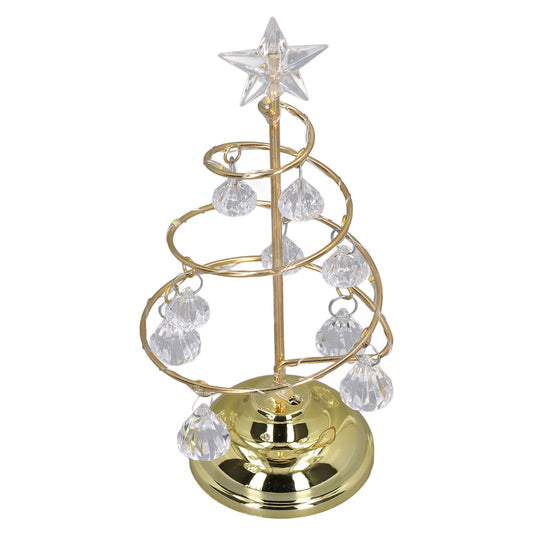 LED Christmas Tree Lamp Small Crystal Decorative Iron Tree Night Light Ornament for Gift Golden Warm Light V1294-YM3115220096511-0421