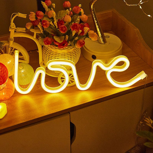 LED Love Neon Sign PS Board and Acrylic Love Sign Lamp with Hanging Holes for Confession Marriage Proposal V1294-YM3115220100511-0421