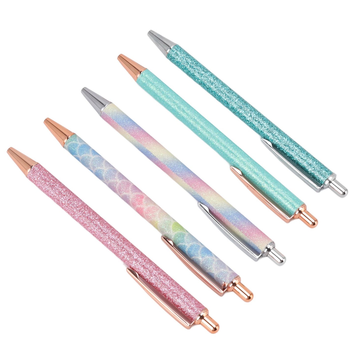 Ballpoint Pens Waterproof Ink Lightweight Portable Plastic Pressing Type Clip Design Writing Ballpoint Pens V1294-YM3115220106211-0421