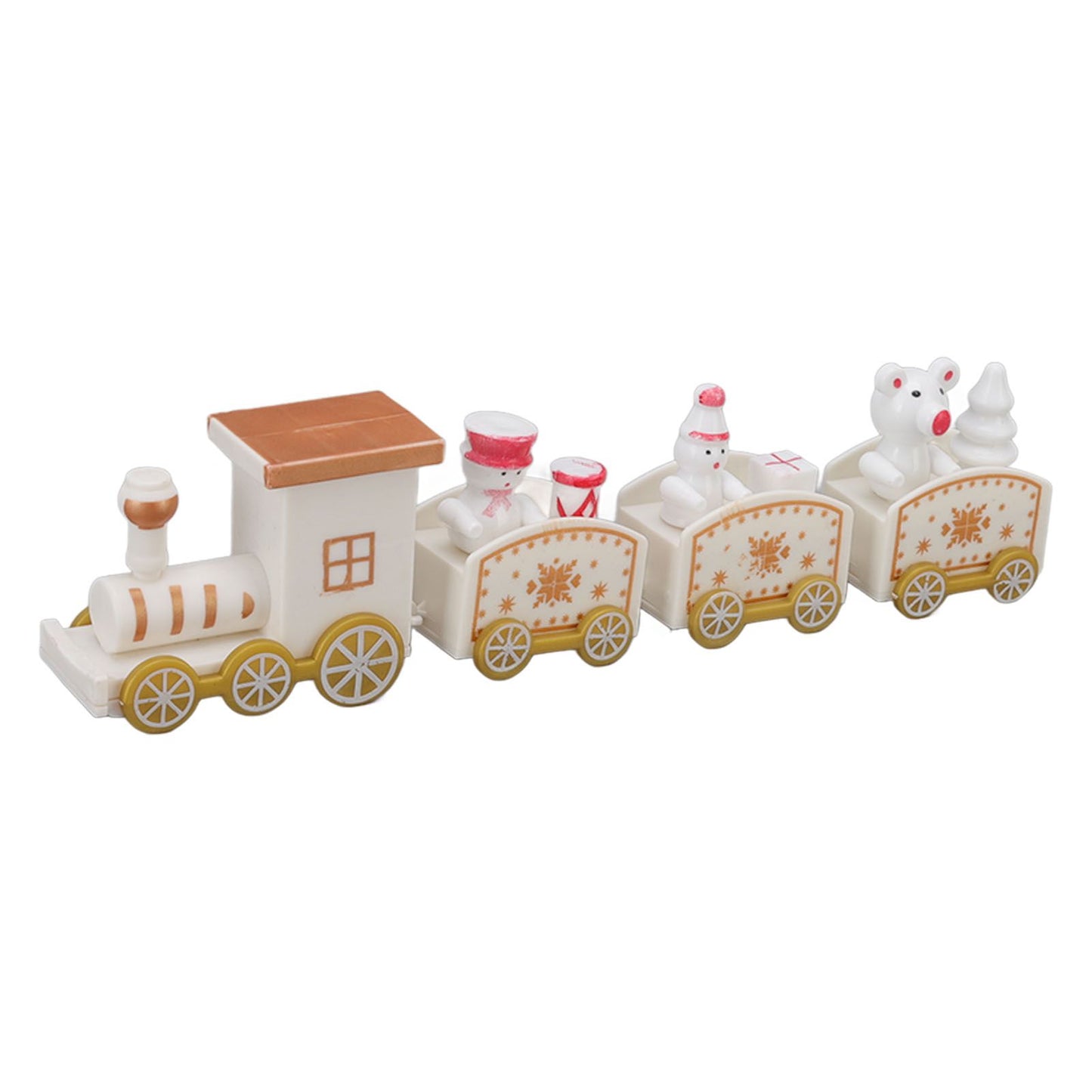 3 Sets Small Train Christmas Decorations Exquisite Mini Train Decor Set Christmas Decoration Props White V1294-YM3115220107413-0421
