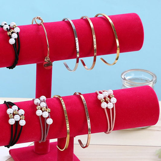 Jewelry Display Stand Simple Fashionable Bracelet Scrunchies Holder for Home Jewelry Store Showcase Rose Red V1294-YM3117220219916-0421