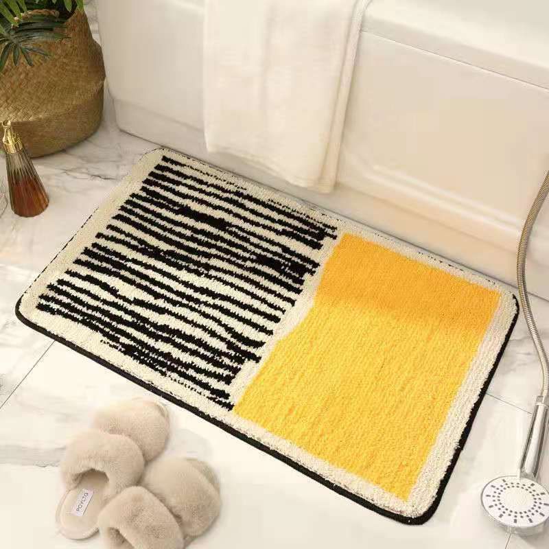Carpet Rectangular Anti Skid Thickened Comfortable Moisture Absorbing Washable Rug for Entrance Yellow 40 X V1294-YM3117220220011-0421