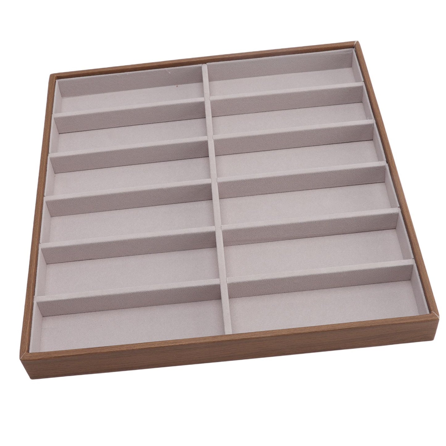Sunglasses Display Tray PU Wood Grain Sunglasses Storage Case for Home Glasses Store 12 Grids V1294-YM3117220229112-0421