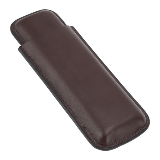 Leather Cigar Case Portable 2 Finger Cigar Holder for Travel Business Trip Boyfriend Gifts Deep Coffee V1294-YM3117220233411-0421