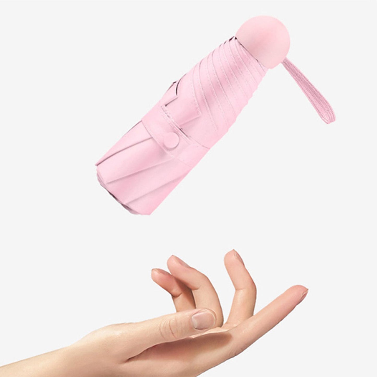 Capsule Umbrella Mini Pocket UV Resistant 2 Use 5 Section 8 Edged Outdoor Accessories Pink V1294-YM3117220243711-0421