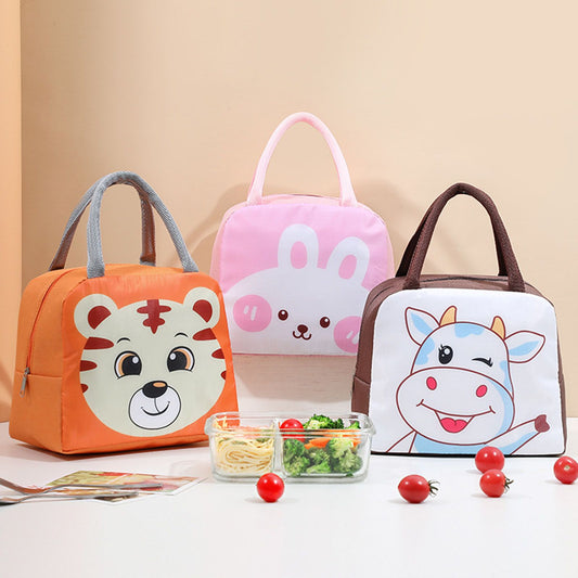 Lunch Bag Cute Cartoon Animal Pattern Waterproof Large Capacity Portable Thermal Insulation Lunch Box Bag for V1294-YM3118220239813-0421