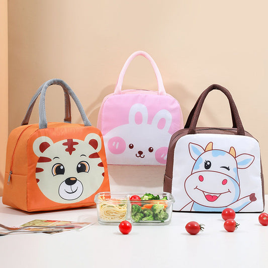 Lunch Bag Cute Cartoon Animal Pattern Waterproof Large Capacity Portable Thermal Insulation Lunch Box Bag for V1294-YM3118220239814-0421
