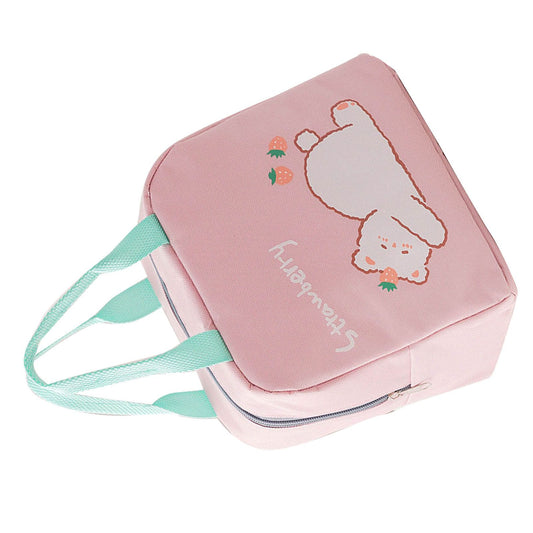 Lunch Bag Cartoon Style Zipper Widened Handle Oxford Cloth Aluminum Film Portable Lunchbox Bag for Student V1294-YM3118220256212-0421