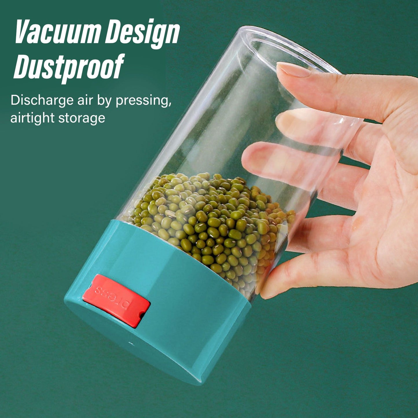 Airtight Jar Set Transparent 2100ml 1100ml 400ml Plastic Vacuum Storage Cans for Dried Fruit Coffee Bean Tea V1294-YM3118220263311-0421