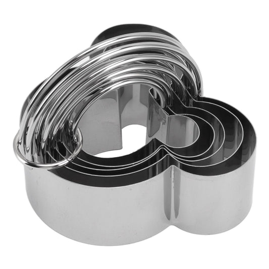 5Pcs Stainless Steel Biscuit Cutter Set Removable Easy Release Professional Cookie Cutter Set with Handle for V1294-YM3118220266811-0421