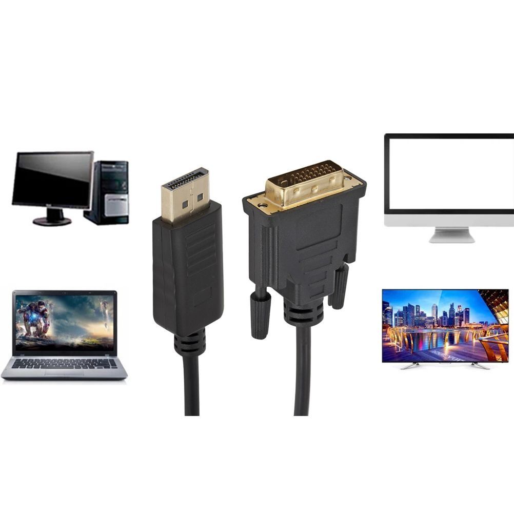1.8M DP Male to DVI Male Adapter 1080P DP to DVI Adapter Support DP 1.1a V1301-98940323