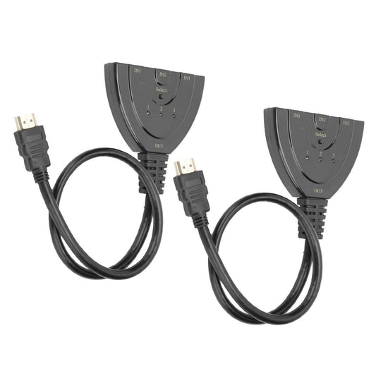 2Pcs HDMI Splitter 3 Port 4Kx2K MultiFunctional Hub Box Switcher for LCD HD V1301-98946119