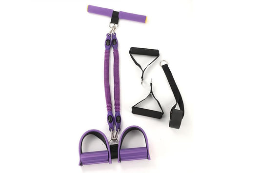 1 Set 4-in-1 Resistance Band Pedal Puller for Sit-Up Home Gym Yoga Pilates - 2 Tubes V1308-DSZKI-113-1