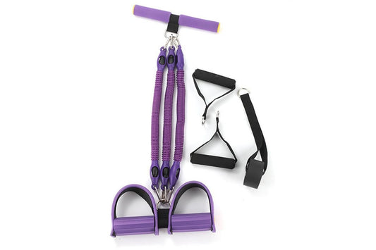 1 Set 4-in-1 Resistance Band Pedal Puller for Sit-Up Home Gym Yoga Pilates - 3 Tubes V1308-DSZKI-113-2