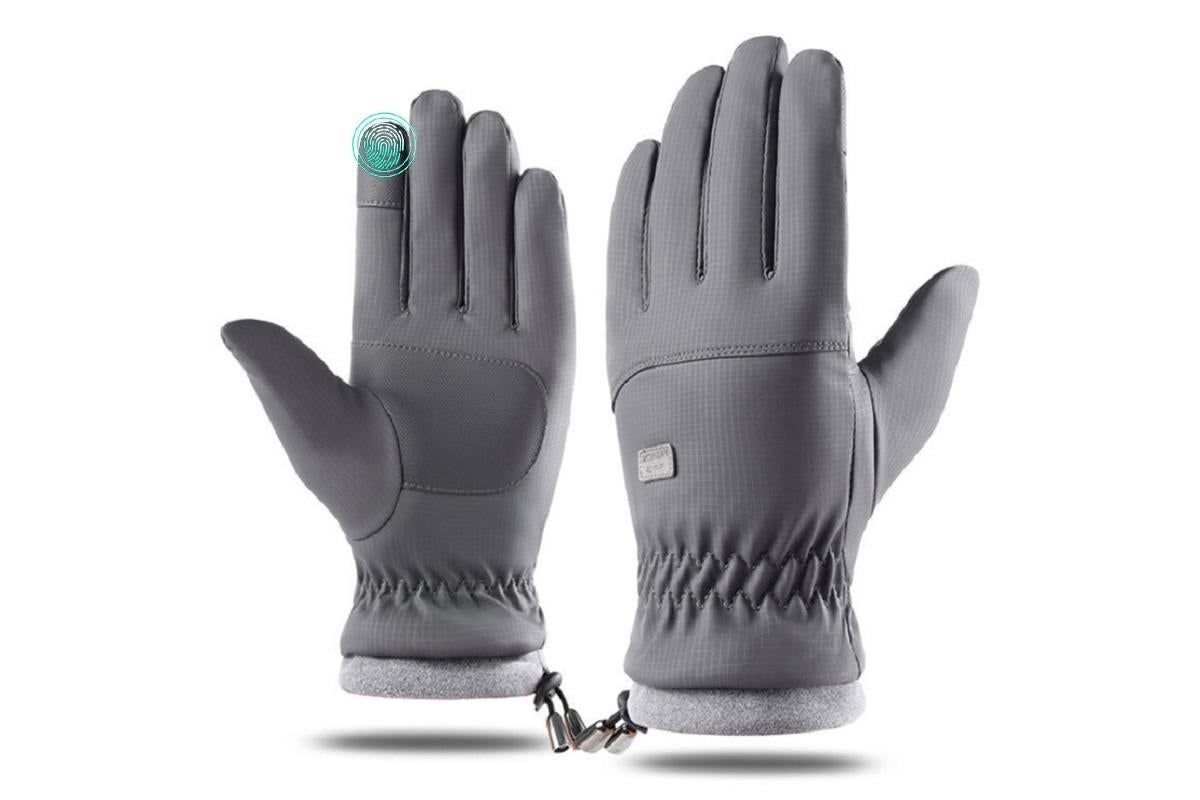 Winter Water Repellent Ski Snow Warm Gloves with Touchscreen Fingers - Gray V1308-DSZKI-13-3