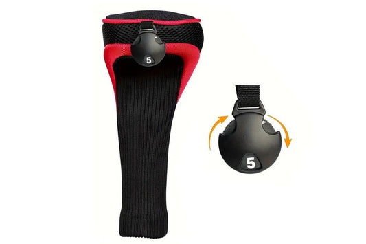 3Pcs Set Golf Club Head Cover for Woods and Driver with Interchangeable Tags 3 4 5 7 X - Red V1308-DSZKI-147-3