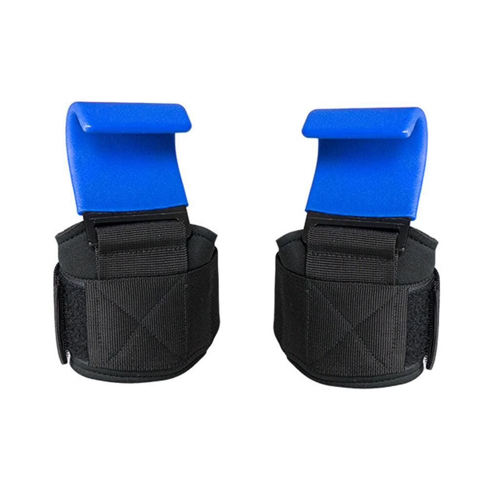 2pcs Weight Lifting Hook Hand Grip Support Wrist Straps Powerlifting Grips Gym Gloves(Blue) V1308-DSZKI-149-3